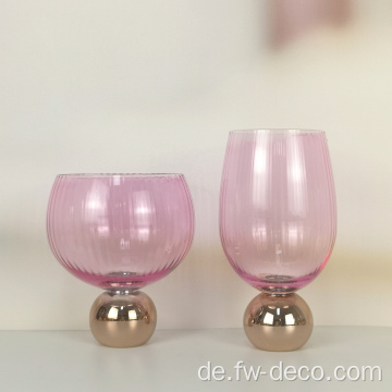 Rosa Glas Trinkkugel Stiel Basis Cocktailglas